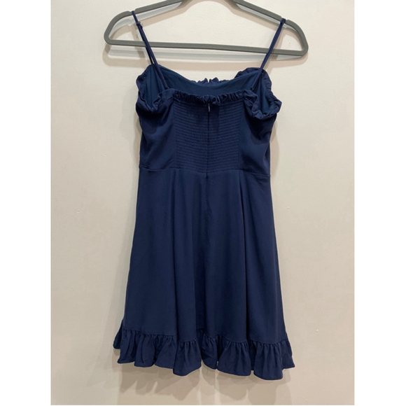 Sunday Best Bambi Mini Dress Babydoll Coquette Ruffle Girly Smocked Blue Size 4 - Picture 4 of 8